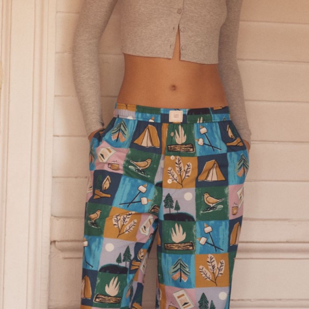 Anthropologie Wren Boxer Pants Medium Multicolor Campground Pattern
